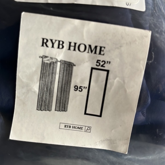 Linen blackout Curtains 2 Hanging Options Filtering Navy Blue W 52 x L 95 - Picture 9 of 13